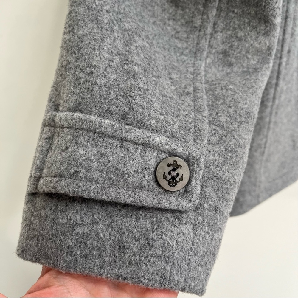 LL Bean Classic Lambswool Peacoat In Light Gray Heather Woman’s Size 14 - Picture 13 of 16